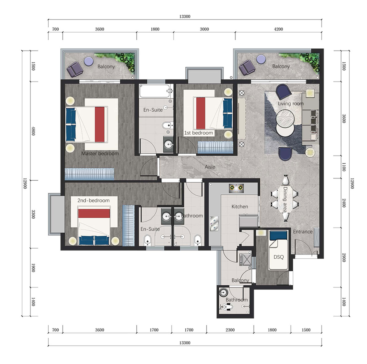 A1(3Bedroom+3Washroom+DSQ)