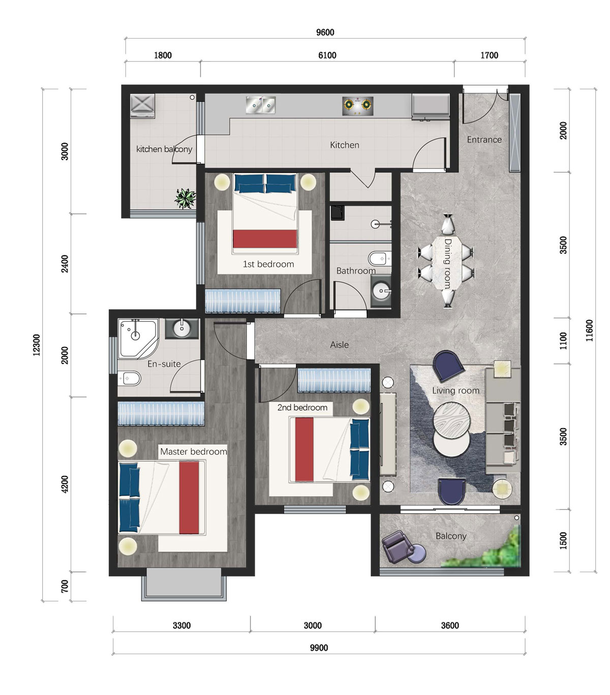 C1(3Bedroom+2Washroom)